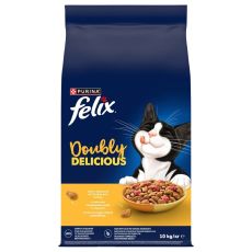 Felix Doubly Delicious hrană uscată pentru pisici cu pui și curcan 10 kg