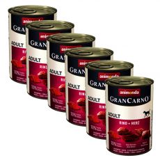 GranCarno Original Adult carne de vită și inimi - 6 x 400g