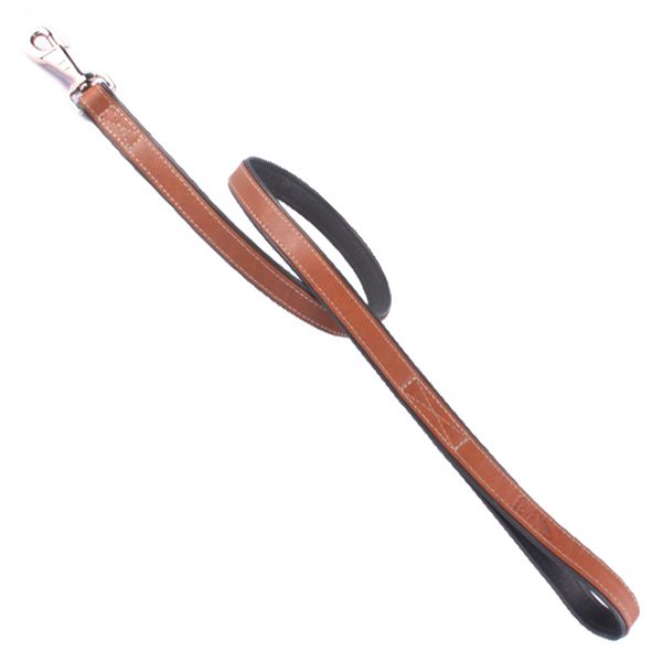 Lesă din piele pentru câini Collar Soft - 183cm, 13mm - maro - negru