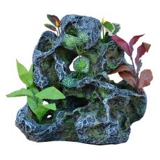 Ornament acvariu 2159 - piatră cu plante