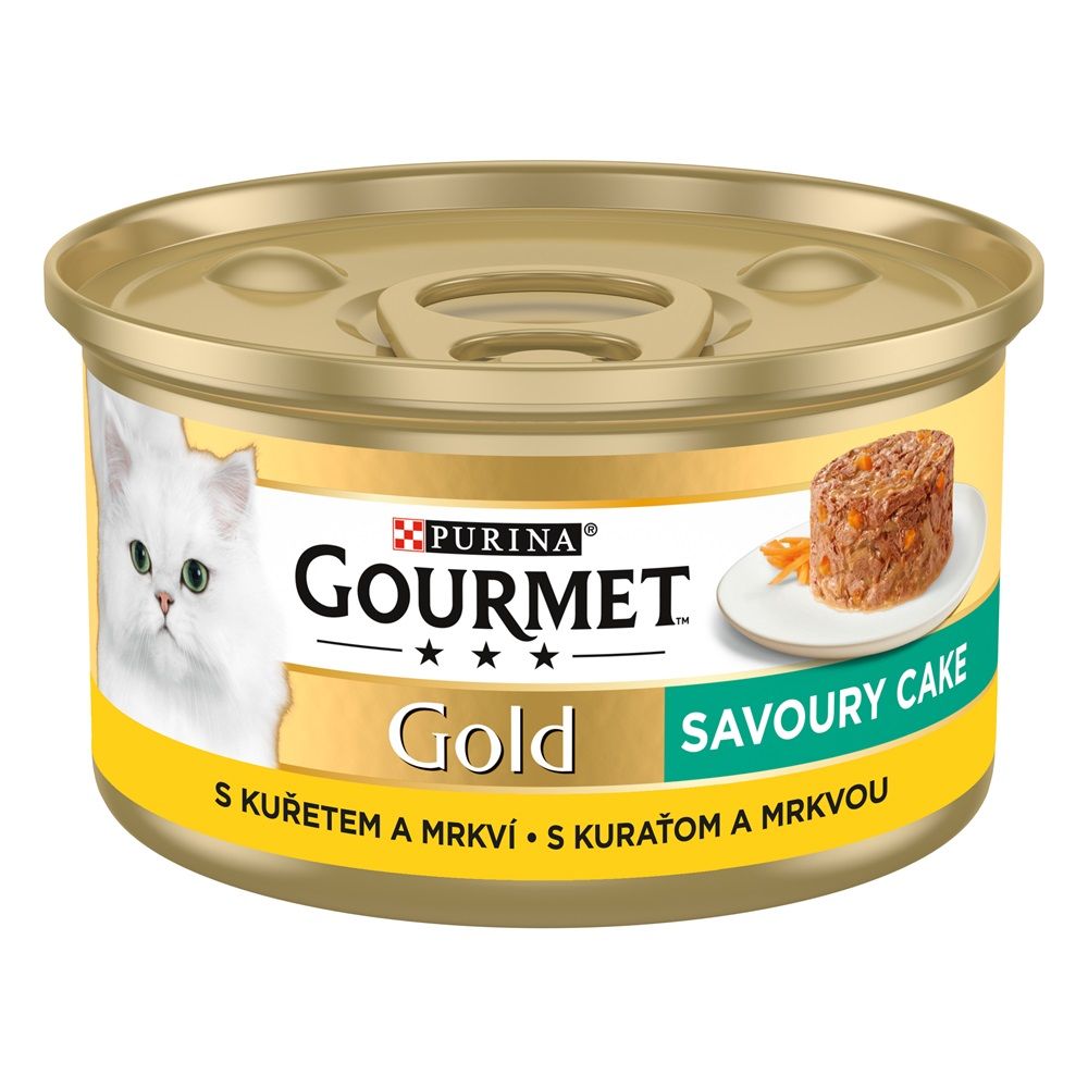 Conservă Gourmet GOLD - Tort savuros cu carne de pui și morcovi 85g