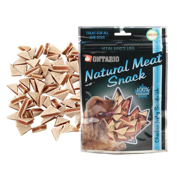ONTARIO Chicken Jerky Sandwich - pui şi cod, 70g