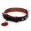 Zgardă SOFT de piele cu ţepi- 46 - 60cm, 35mm, negru-maro