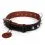 Zgardă SOFT de piele cu ţepi- 46 - 60cm, 35mm, negru-maro