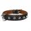 Zgardă SOFT de piele cu ţepi- 46 - 60cm, 35mm, negru-maro