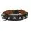 Zgardă SOFT de piele cu ţepi- 46 - 60cm, 35mm, negru-maro