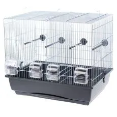 Colivie pentru păsări MESSI crom - 54 x 39 x 47 cm NEAGRĂ