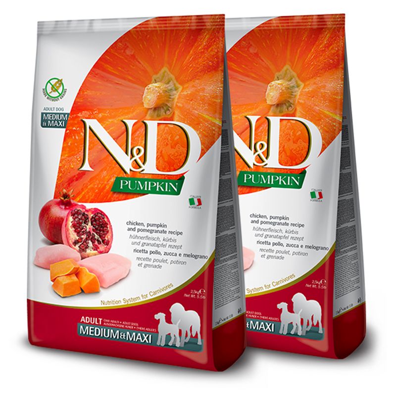 Farmina N&D GF PUMPKIN adult dog medium/maxi, chiken & pomegranate - 2 x 12kg