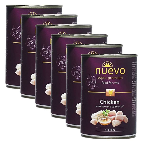 Conservă NUEVO CAT Kitten Chicken 6 x 400 g