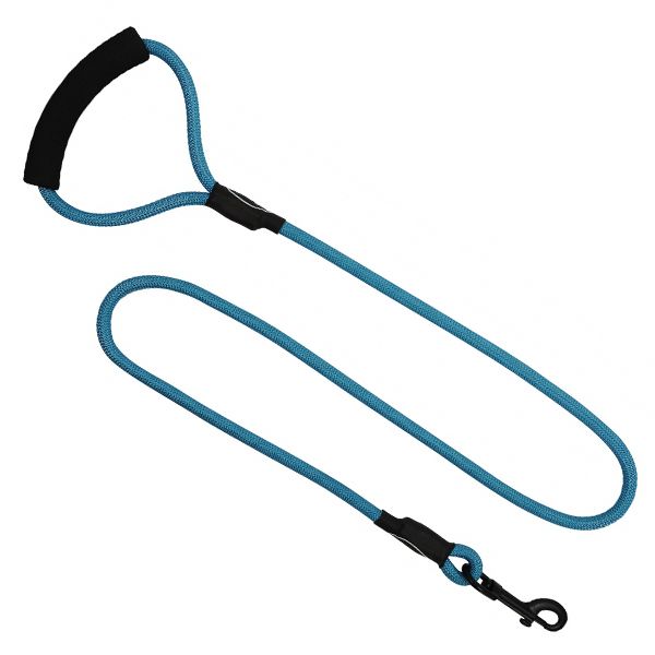 Lesă rotundă din nailon pentru câini, albastră, L - 120 cm