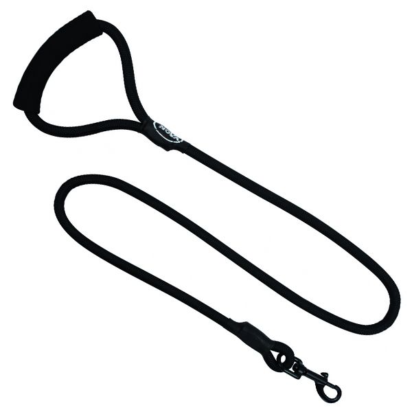 Lesă rotundă din nylon pentru câini, neagră, XL - 120 cm