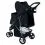 Buggy 47 x 100 x 80 cm cărucior pentru c&acirc;ini și pisici, negru