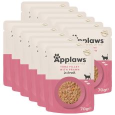 Pliculeț APPLAWS Cat,  ton și creveți 70g