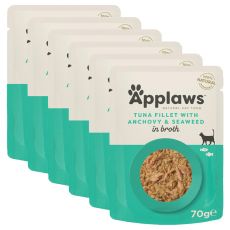 Pliculeț APPLAWS Cat,  ton și anșoa 6 x 70g
