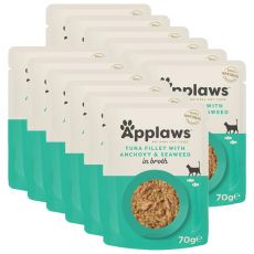 Pliculeț APPLAWS Cat,  ton și anșoa 12 x 70g