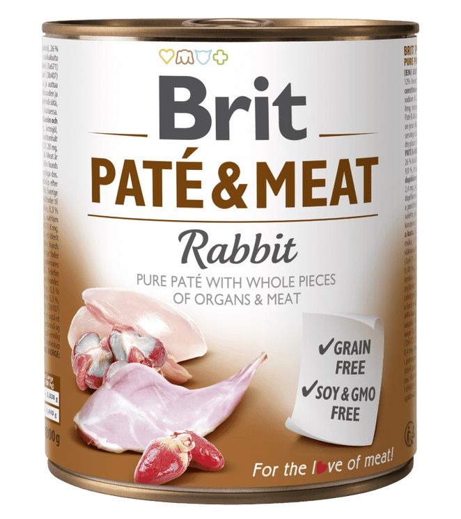Conservă Brit Paté & Meat Rabbit, 800 g