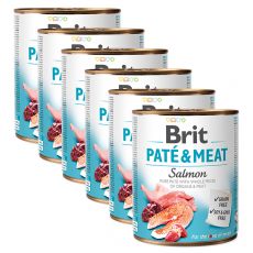Conservă Brit Paté & Meat Salmon 6 x 800 g