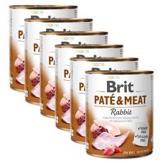 Conservă Brit Paté & Meat Rabbit 6 x 800 g