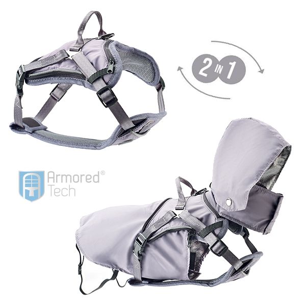 ArmoredTech 2 vin 1 ham + pelerină de ploie,gri XL