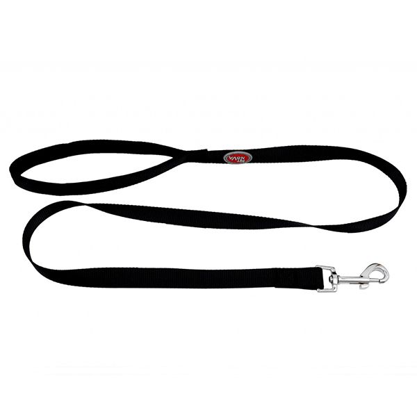 Lesă neagră cu mâner neopren 1,2 m / 20 mm