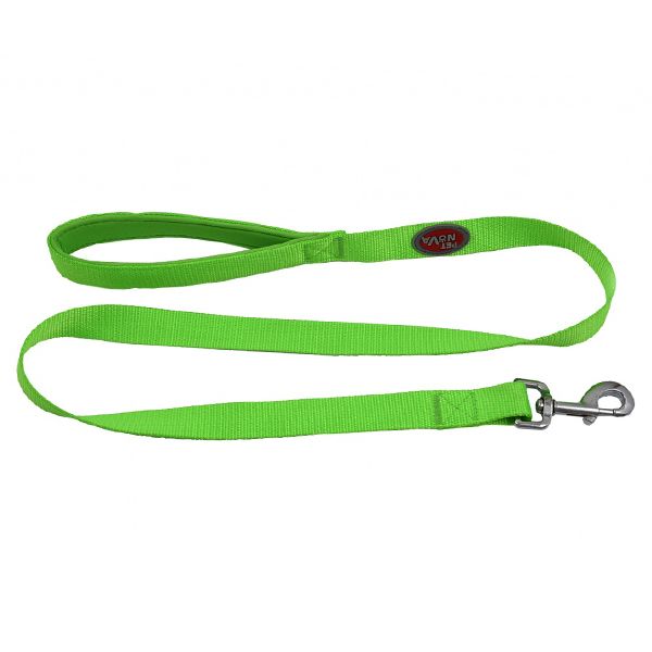 Lesă verde cu mâner din neopren 1,2 m / 25 mm