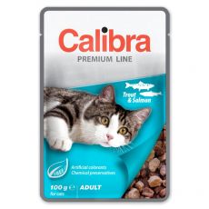 CALIBRA Cat Adult bucăți de păstrăv și somon în sos 100 g