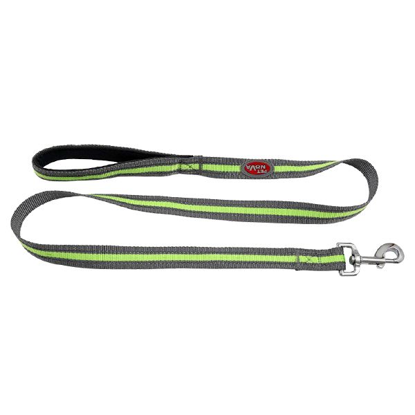 Lesă reflectorizantă gri cu mâner din neopren 1,2 m / 25 mm