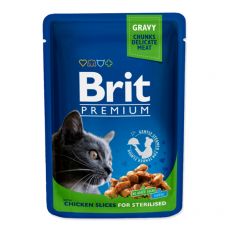 Pliculeț BRIT Premium Cat Chicken Slices for Sterilised 100 g