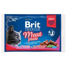 Pliculeț BRIT Premium Cat Meat Plate 4 x 100 g