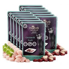 Pliculeț NUEVO CAT Adult pui & rață 12 x 85 g