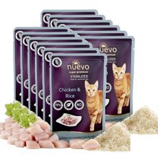 Pliculeț NUEVO CAT Sterilised pui & orez 12 x 85 g
