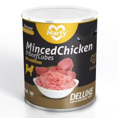 MARTY Deluxe Minced Chicken & Beef Cubes - pui tocat & vită bucăţi 800 g