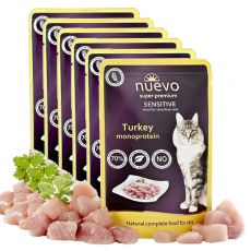 Pliculeț NUEVO CAT Sensitive Turkey Monoprotein 6 x 85 g