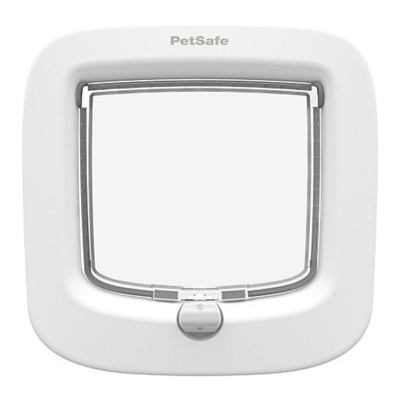 PetSafe DeLuxe uşiţă închidere manuală pentru pisici și câini, albă