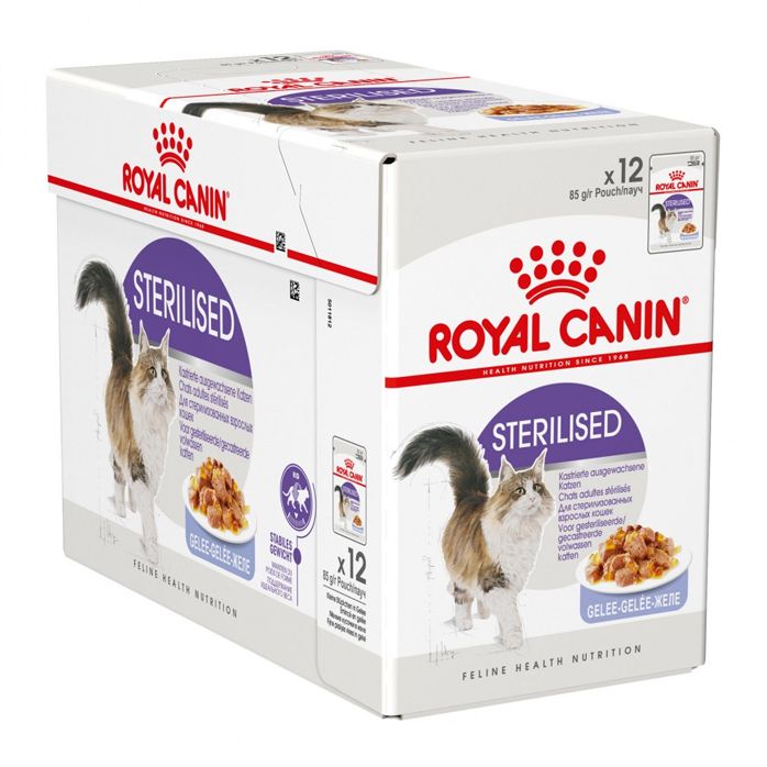 Royal Canin STERILISED in Jelly hrană în jeleu, ambalat în pungă de aluminiu 12 x 85 g