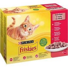 Friskies hrană pentru pisici la plic - pui, vită, miel și rață în sos 12 x 85 g