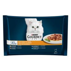 Gourmet Perle hrană pisici la plic, felii mini în sos 4 x 85 g