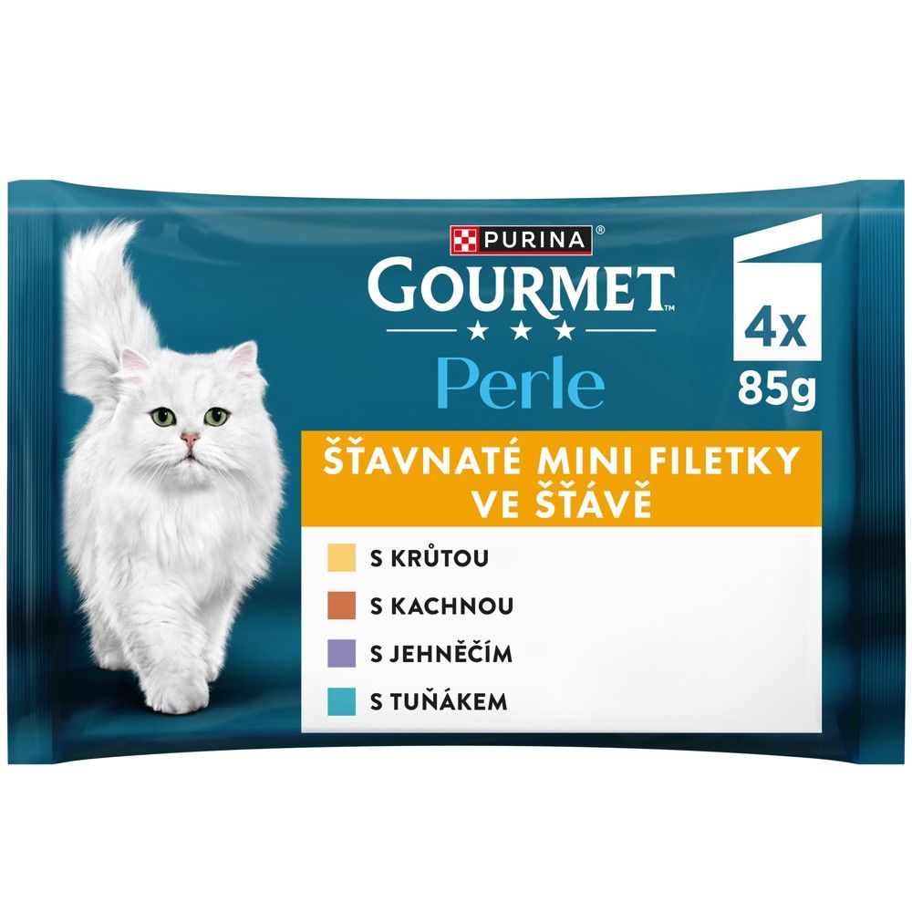 Gourmet Perle hrană pisici la plic, felii mini în sos 4 x 85 g