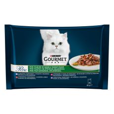 Gourmet Perle hrană la plic pentru pisici, felii mini cu legume în sos 4 x 85 g