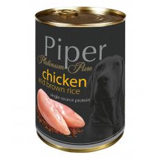 Piper Platinum Pure conservă cu pui și orez brun 400 g