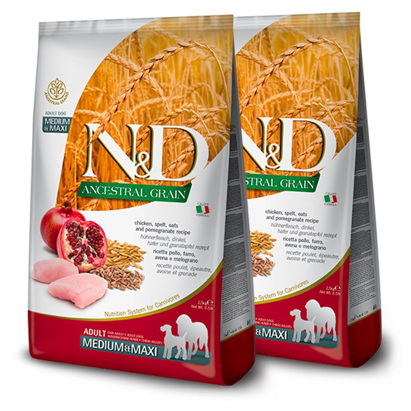 Farmina N&D dog LG MEDIUM & MAXI Pui și rodie 2 x 12 kg
