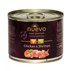 Conservă NUEVO CAT Adult Chicken & Shrimps 200 g
