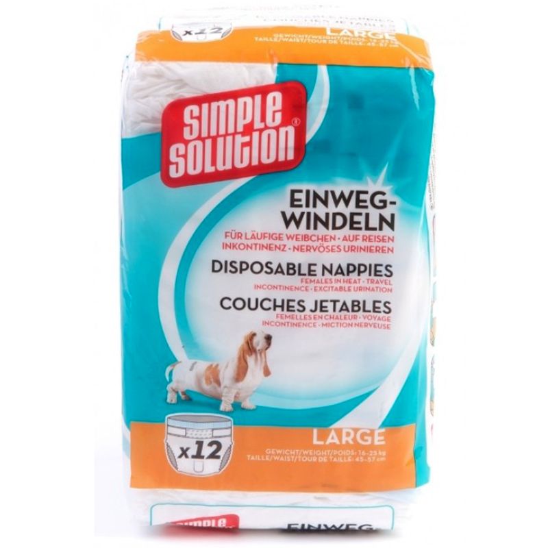 Scutece pentru câini Simple Solution L, 12 buc