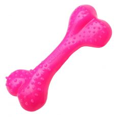 Jucărie pentru câini tip Os dentar roz 16,5 cm mentol
