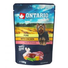 ONTARIO DOG pungă de porc cu pui în supă 100 g