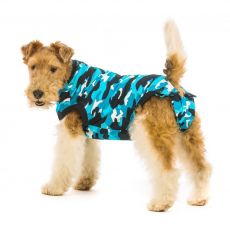 Îmbrăcăminte post-operatorie pentru câini S+ camuflaj albastru