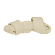 Os pentru câini înnodat - alb 110g, 16cm
