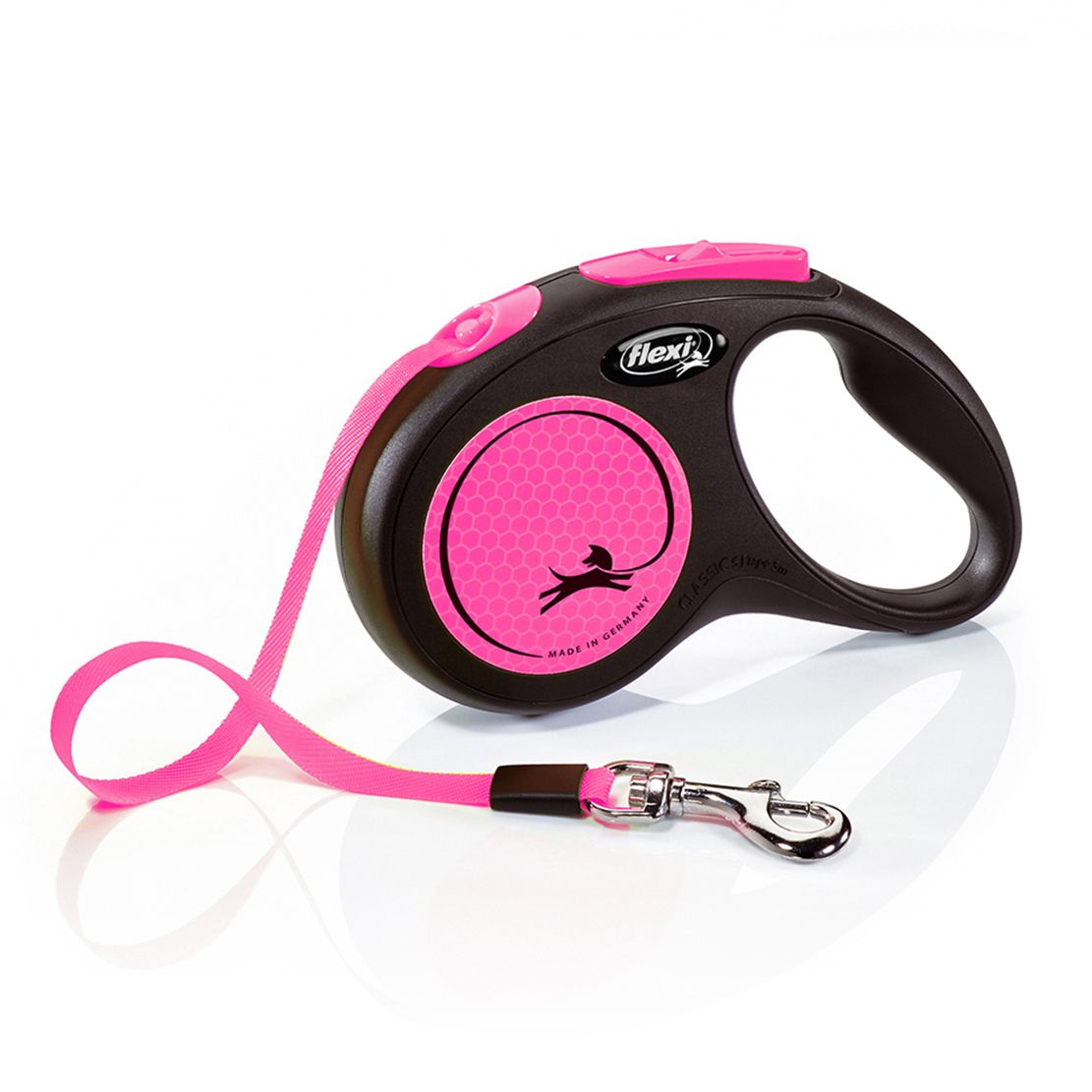 Flexi NEON S lesă până la 15kg, 5m  curea - roz