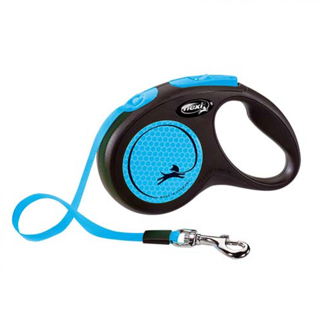 Flexi NEON S lesă până la 15kg, 5m curea - albastru