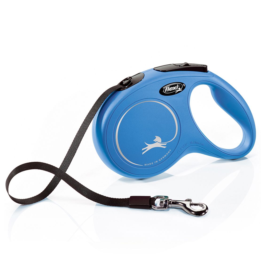 Lesa Flexi NEW CLASSIC lesă M de până la 25kg, bandă de 5m– albastru